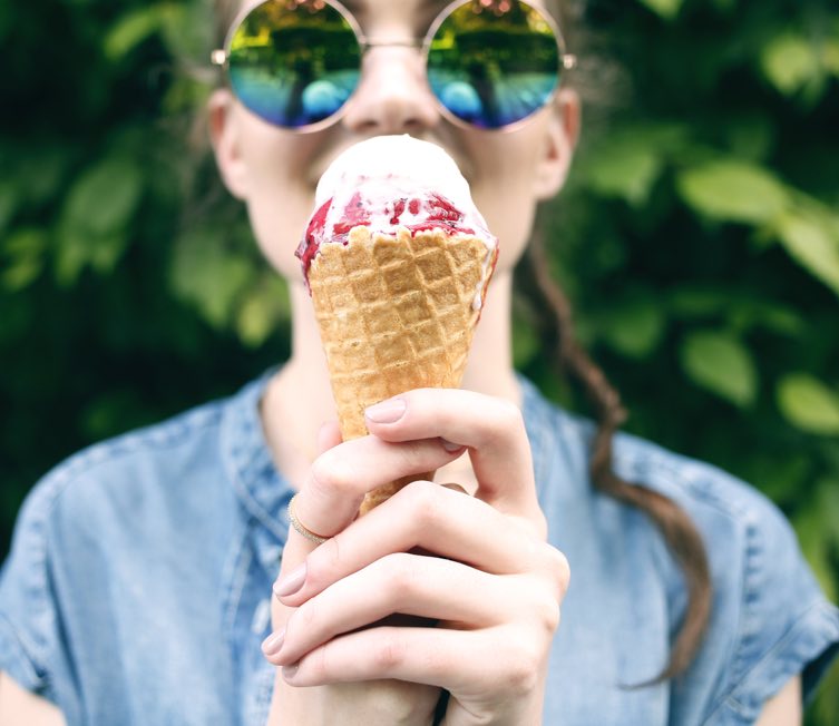 woman-holding-ice-cream-cone